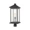 Z-Lite Portland 1 Light Outdoor Post Mount Fixture, Black & Clear Beveled 531PHBXLR-BK - alternate 4
